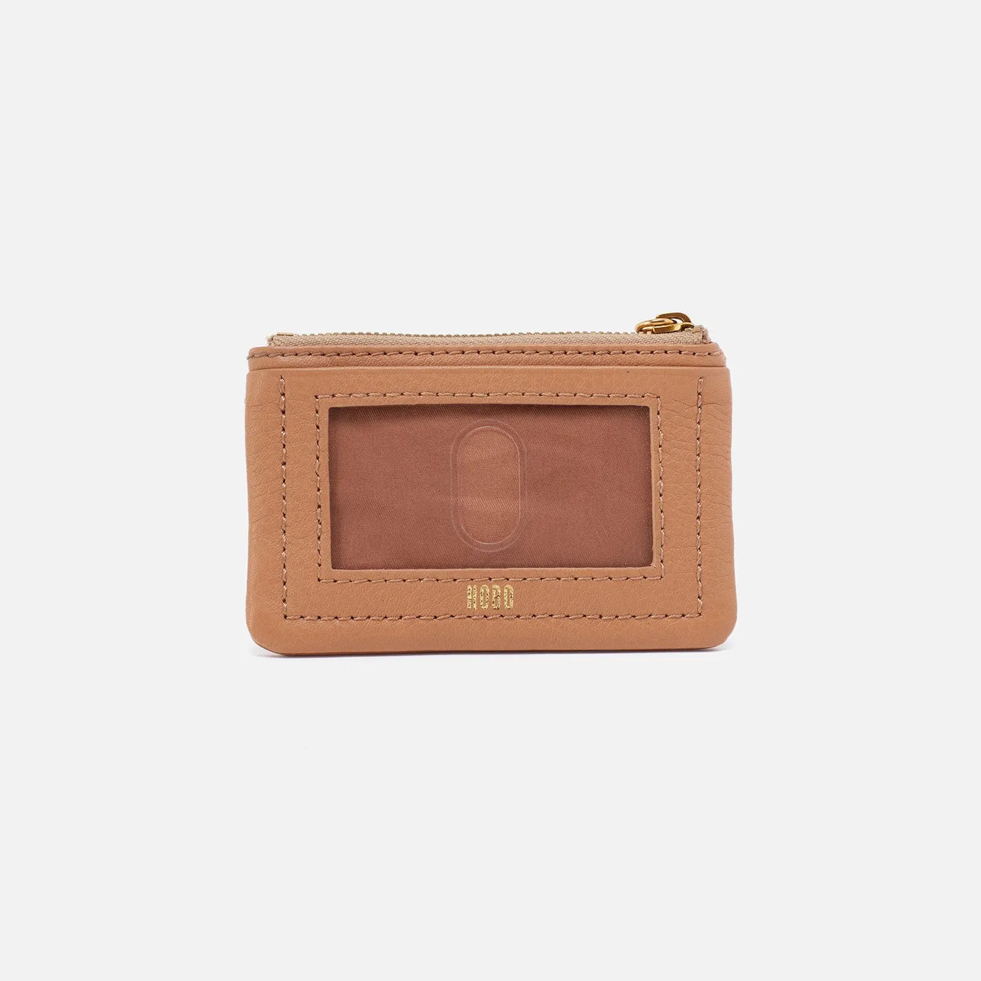 Lumen Card Case In Pebbled Leather - Sandstorm