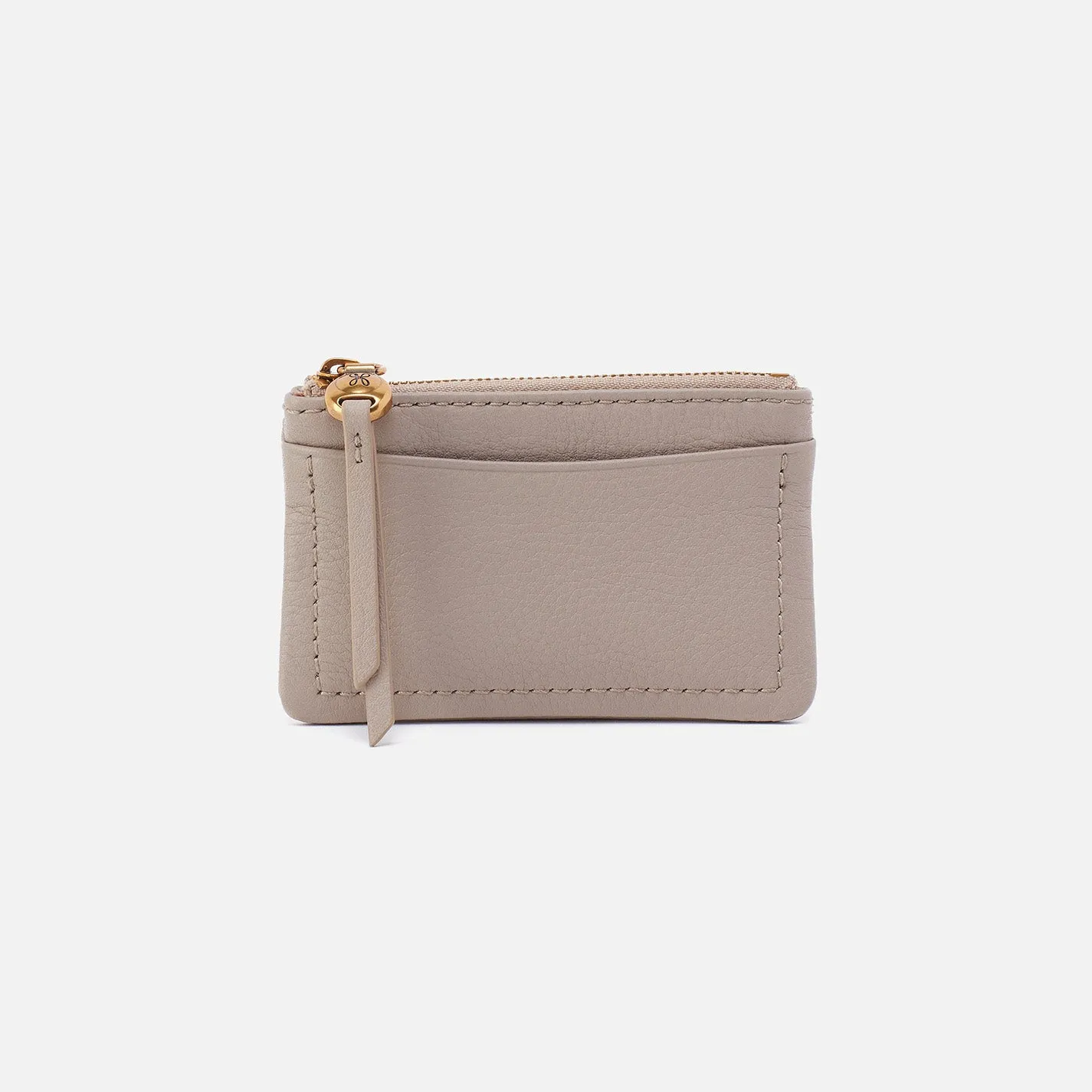 Lumen Card Case In Pebbled Leather - Taupe