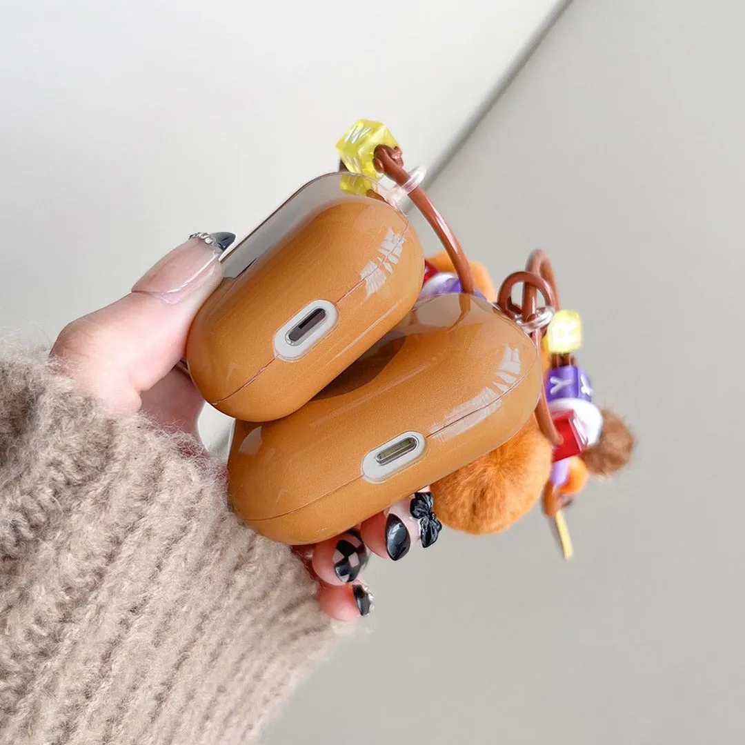 Luxury Heart Brown Case - Airpods