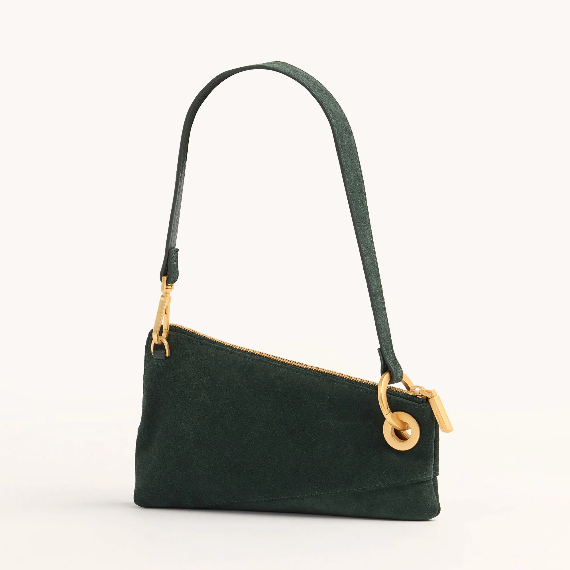 Nash Pochette | Green Room Suede/Brushed Gold