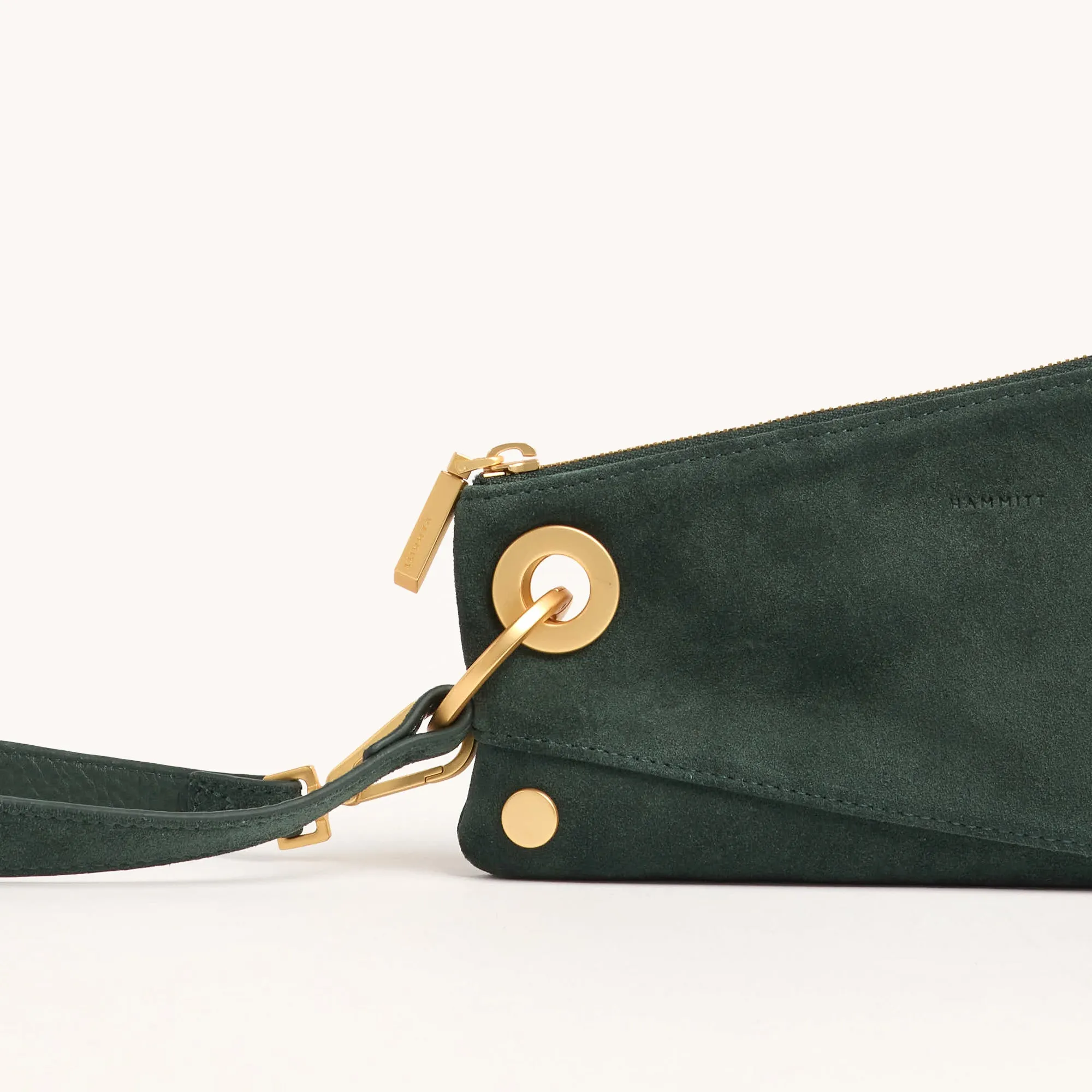 Nash Pochette | Green Room Suede/Brushed Gold