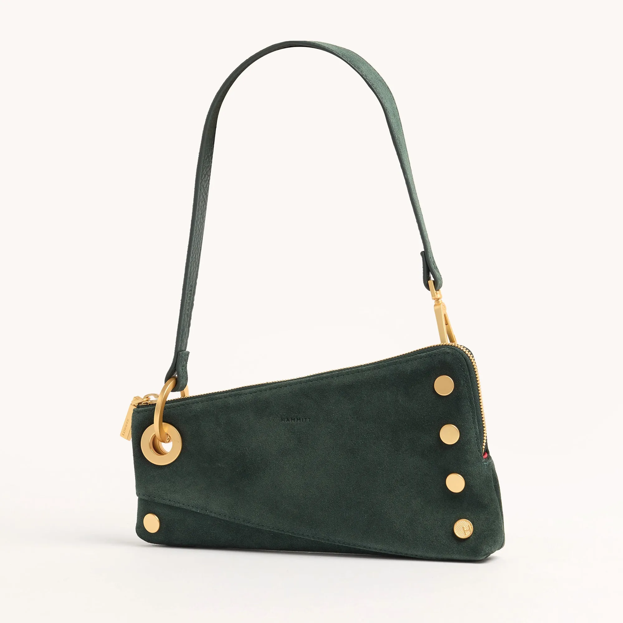 Nash Pochette | Green Room Suede/Brushed Gold