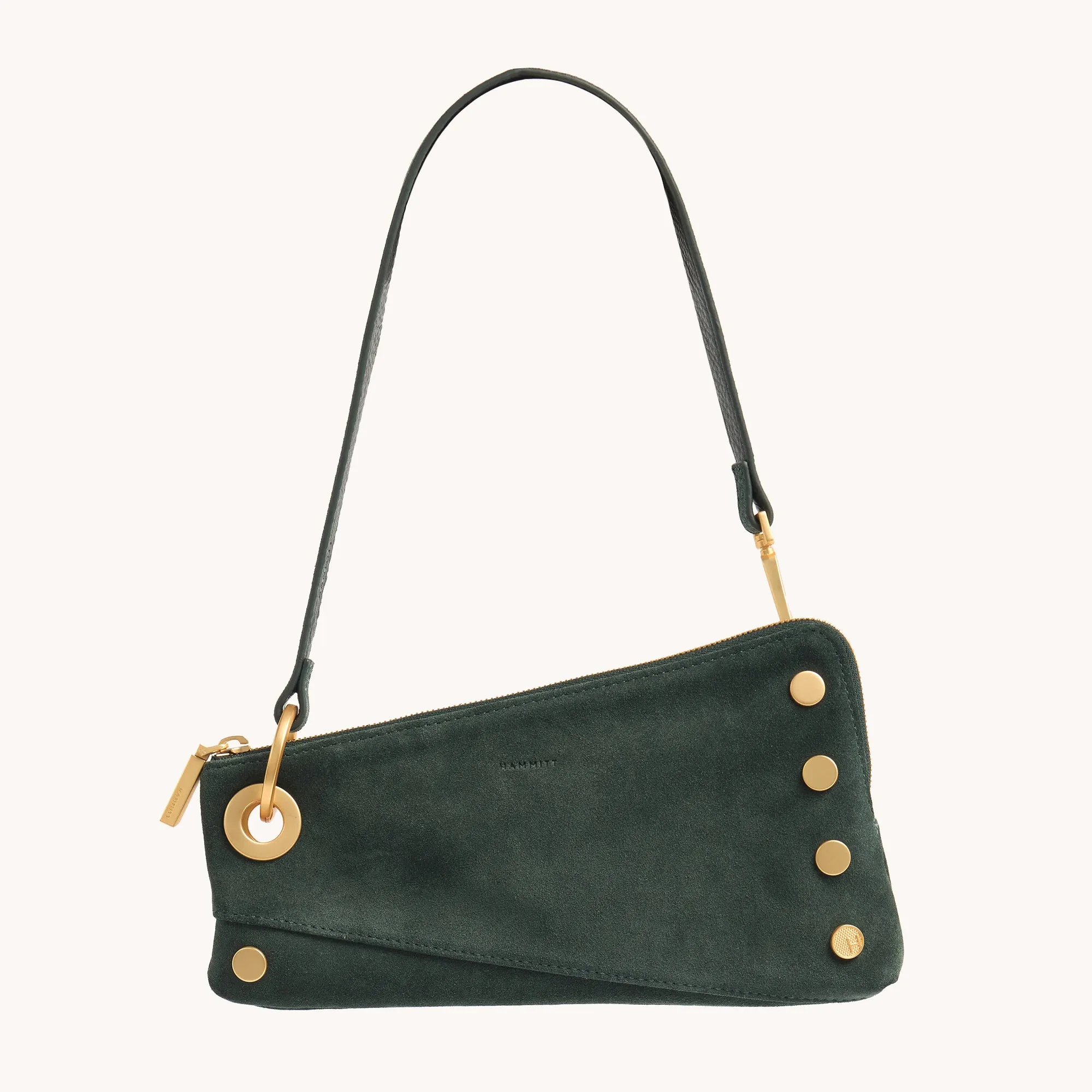 Nash Pochette | Green Room Suede/Brushed Gold