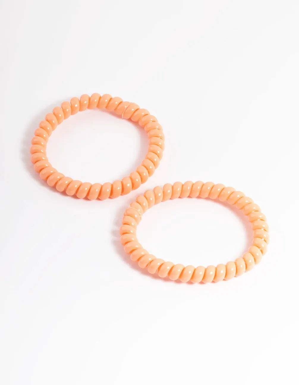 Orange Plastic Narrow Hair Spiral Pack