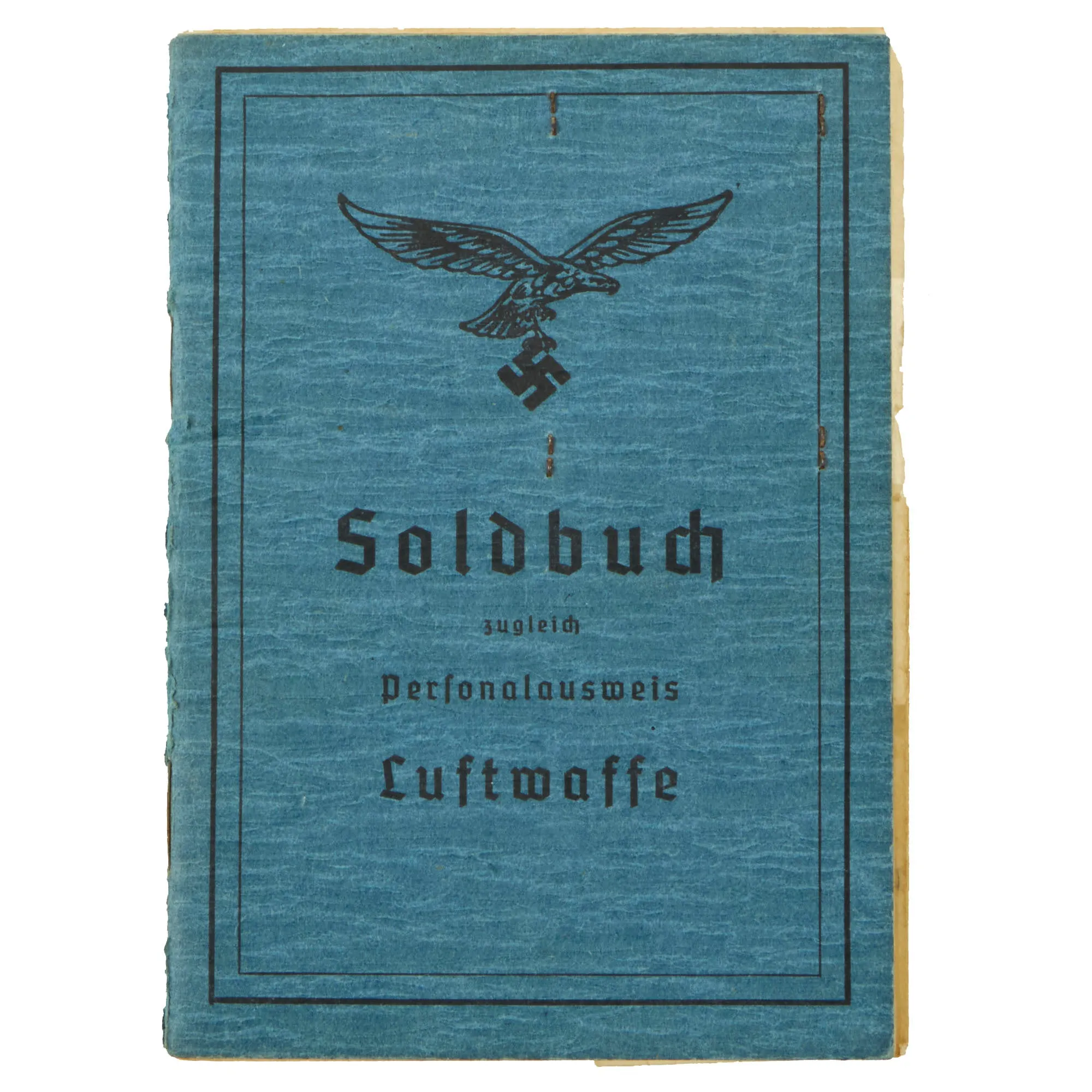 Original German WWII Luftwaffe Fallschirmjäger Paratrooper Soldbuch ID & Pay Book with Photos - USGI Captured in Po Valley April 1945