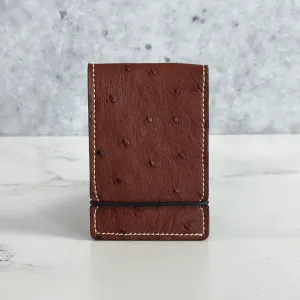 Ostrich Quill Cash Cover: Cognac