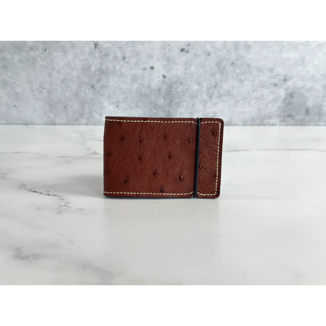 Ostrich Quill Cash Cover: Cognac