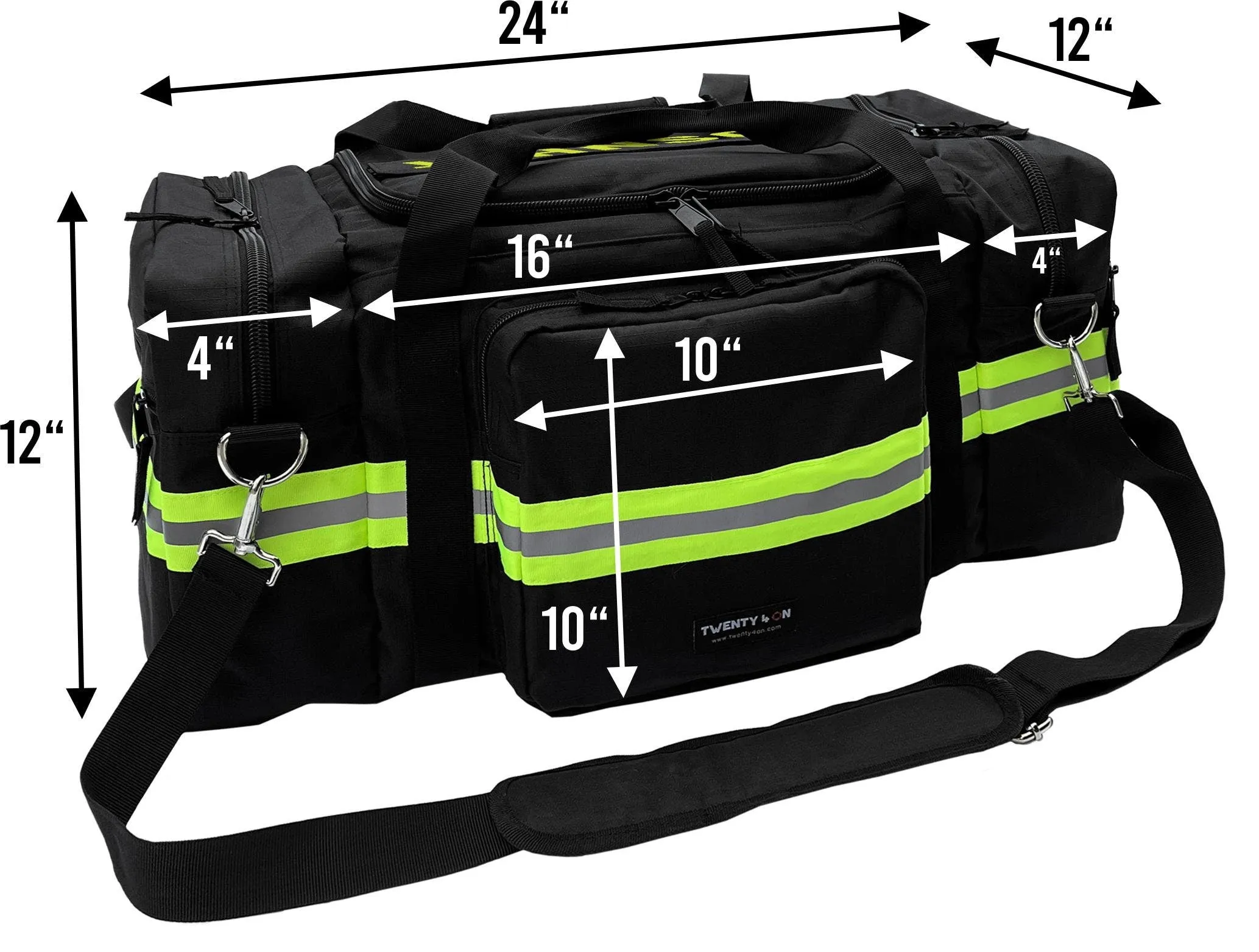 Personalized Firefighter Gym Bag or Station Bag in Black with Your Name or Custom Text