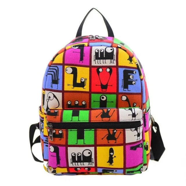 PICK YOUR PATTERN: Mini Canvas Backpack Super Funky and Fun Designs