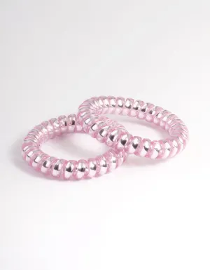 Pink Plastic Hair Spirals Pack