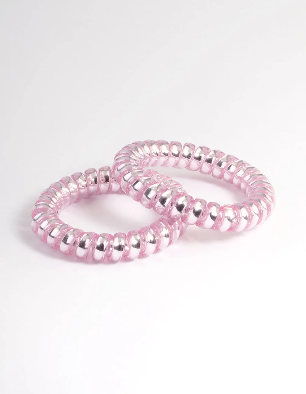 Pink Plastic Hair Spirals Pack