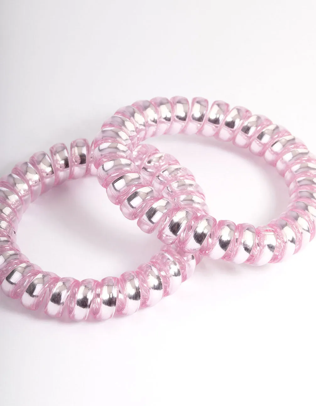 Pink Plastic Hair Spirals Pack