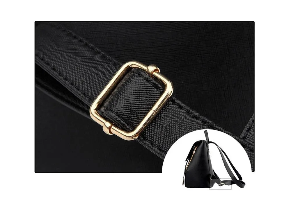 Preppy Style Hasp Closure Softback PU Bag For Girls