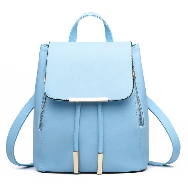 Preppy Style Hasp Closure Softback PU Bag For Girls