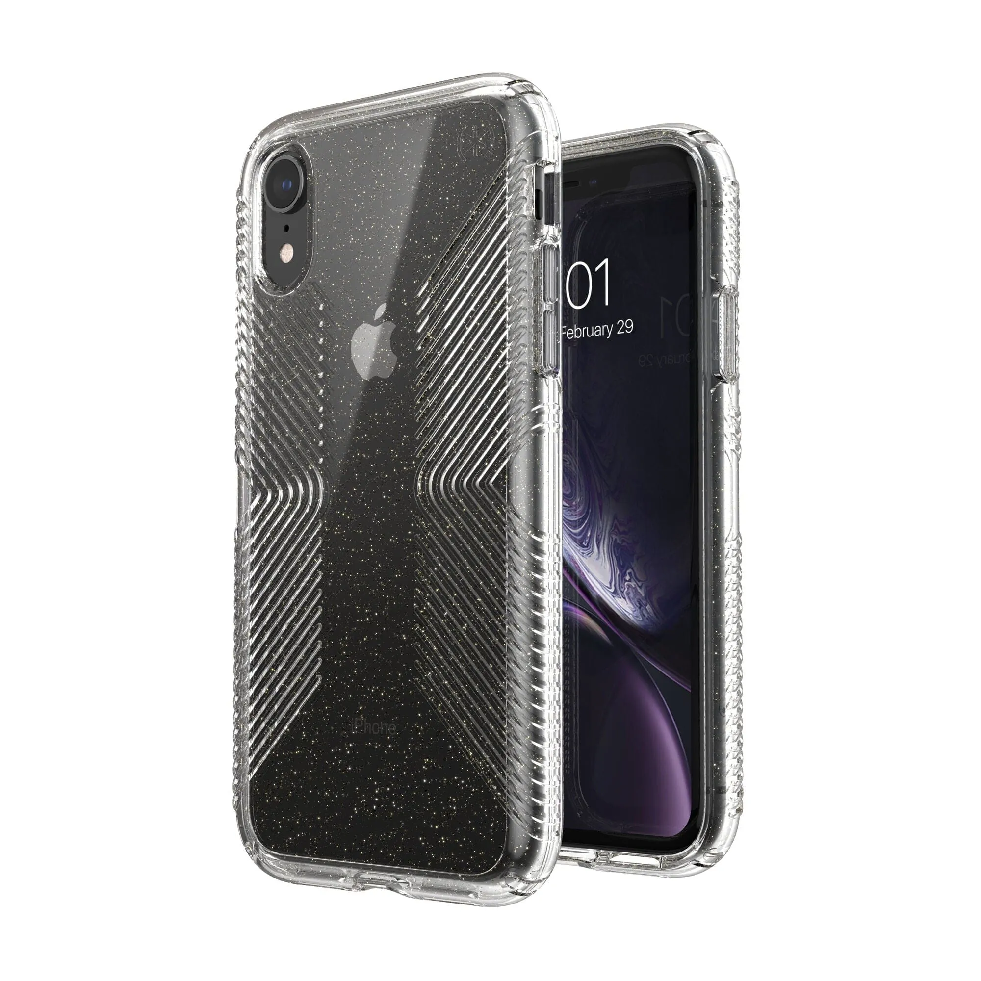 Presidio Perfect-Clear Glitter   Grips iPhone XR Cases