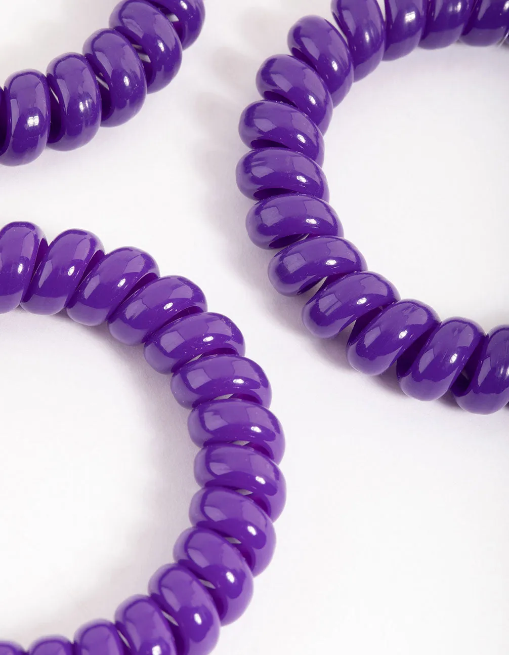 Purple Plastic Large Hair Spiral Pack