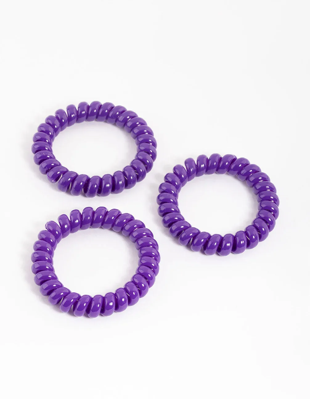 Purple Plastic Large Hair Spiral Pack