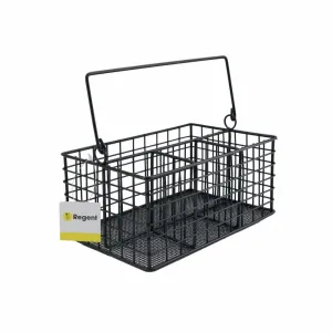 Regent Cutlery Caddy Wire with Handle Powder Coated Black 14013