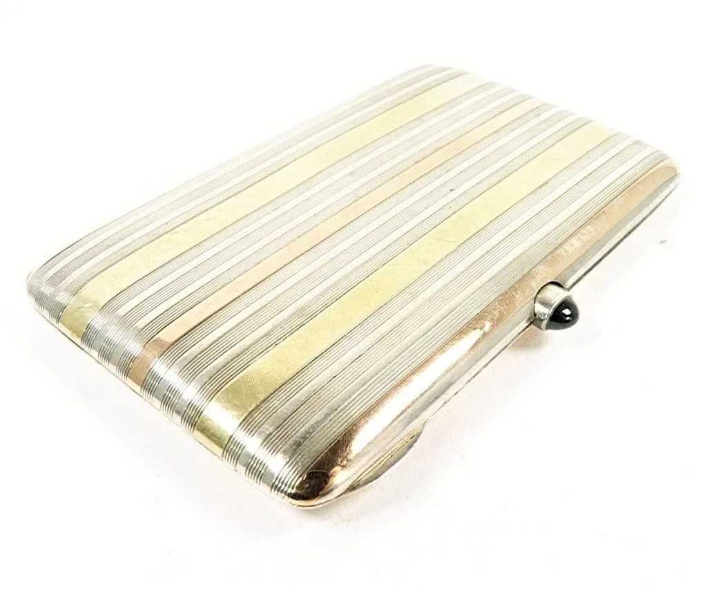 Solid Silver Cigarette Case Georges Malneux