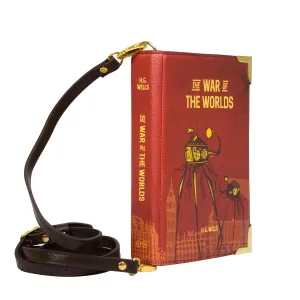 The War of the Worlds Dark Red Book Handbag Crossbody Clutch