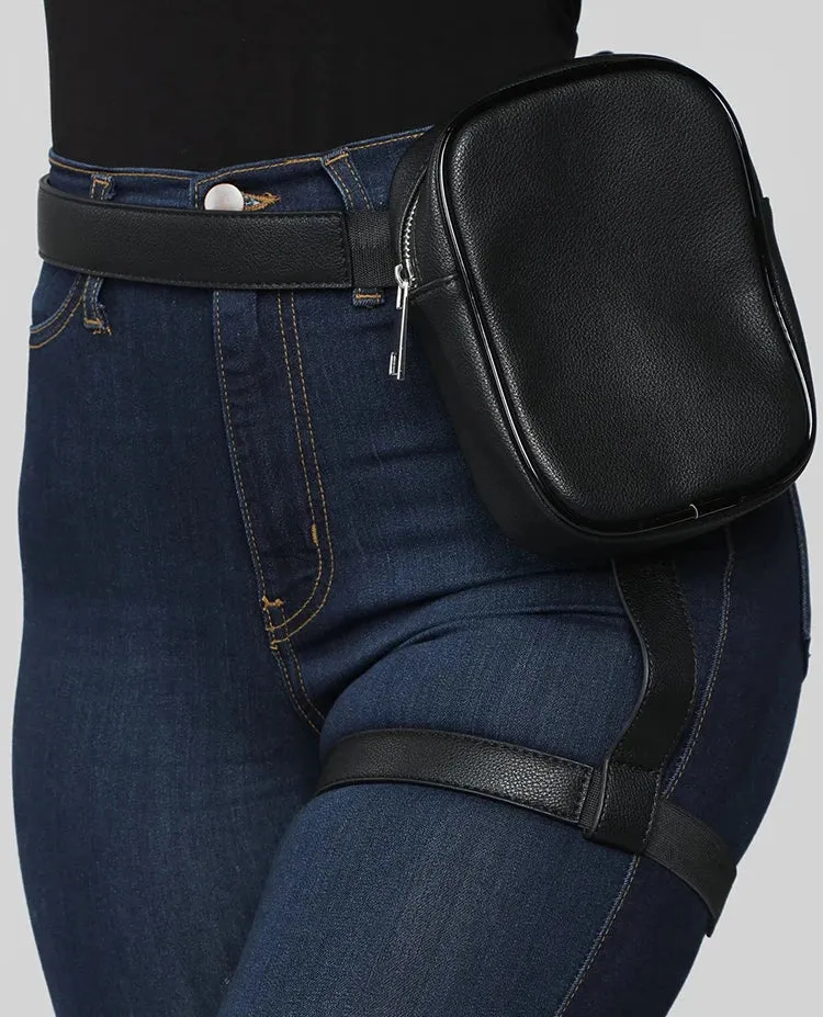 Waist Leg Belt Leather Bag For Outdoor/Hiking & Motorcycle Pocket