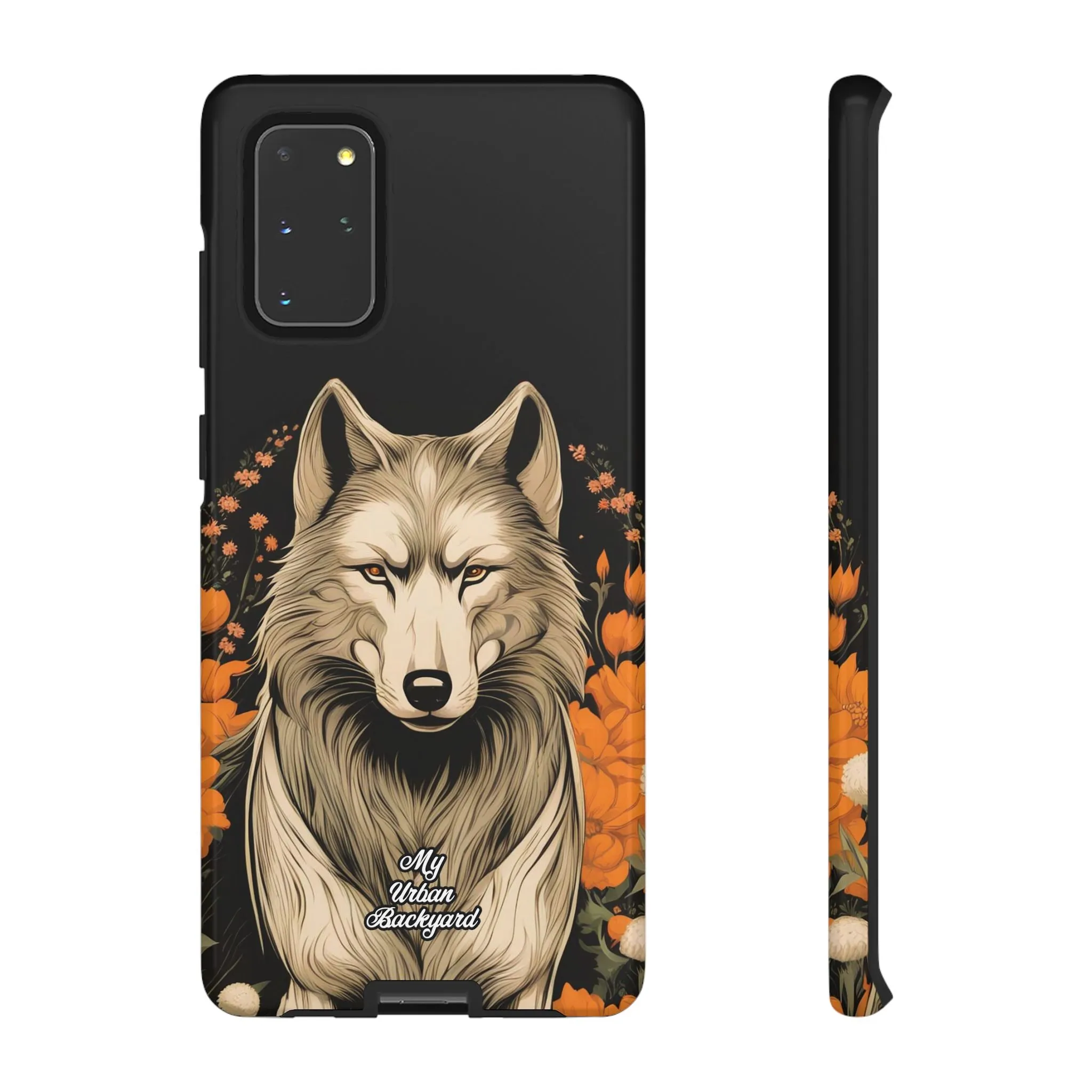 Wolf with Flowers, Cell Phone Case - Apple, Samsung or Google Pixel