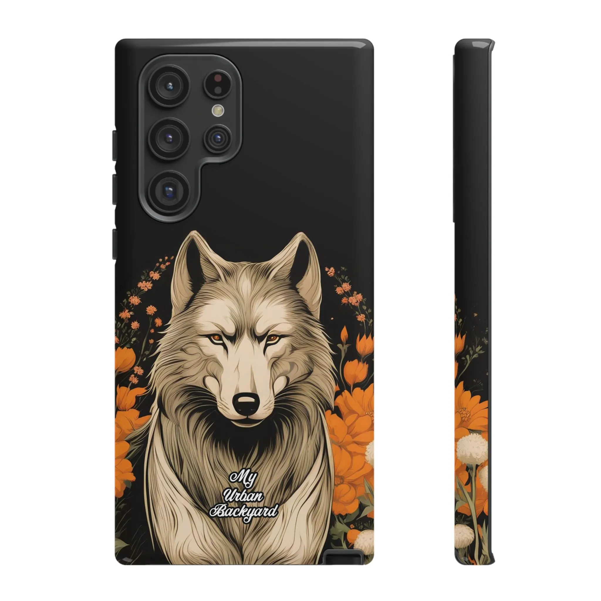 Wolf with Flowers, Cell Phone Case - Apple, Samsung or Google Pixel