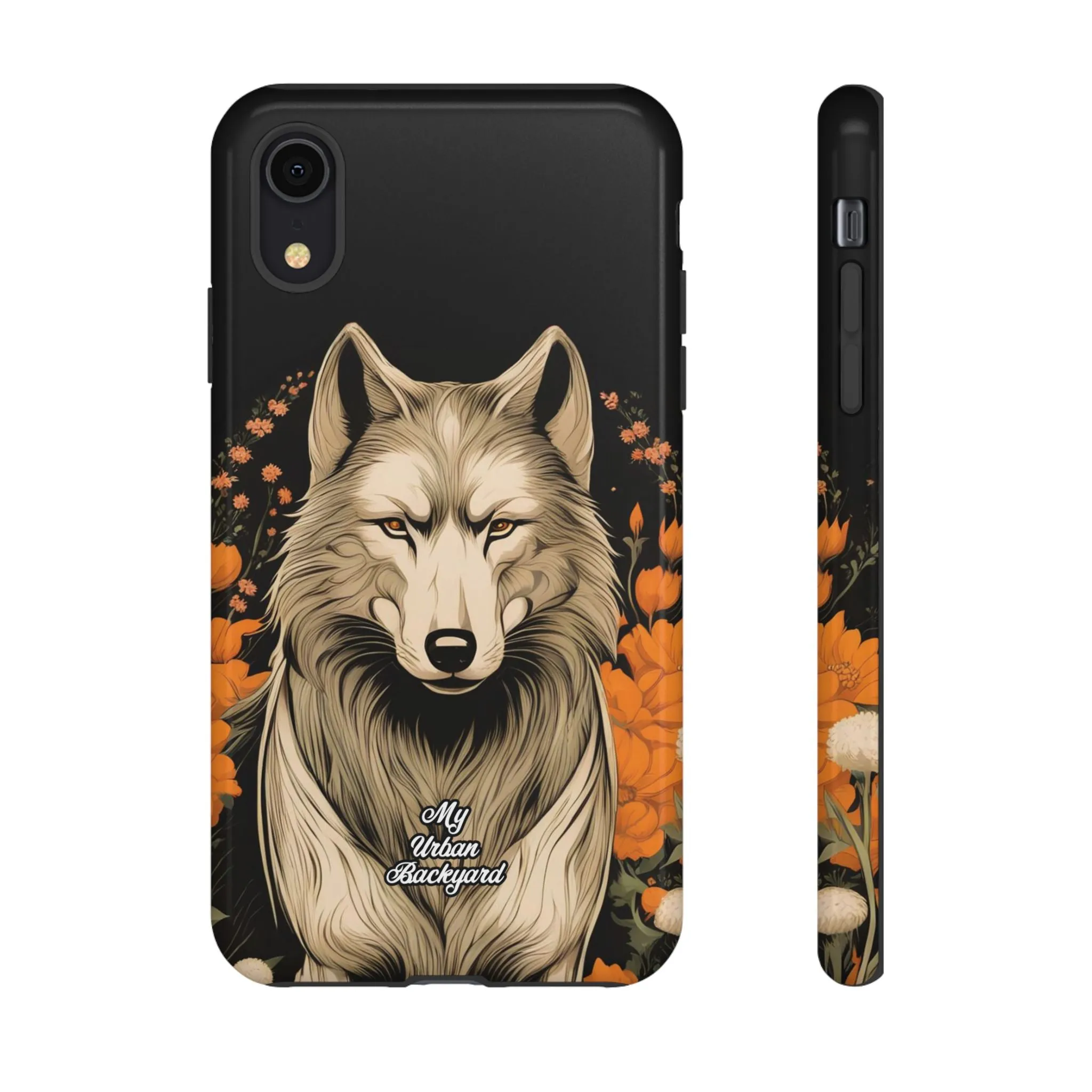 Wolf with Flowers, Cell Phone Case - Apple, Samsung or Google Pixel