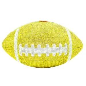 Yellow Bling Football Clutch