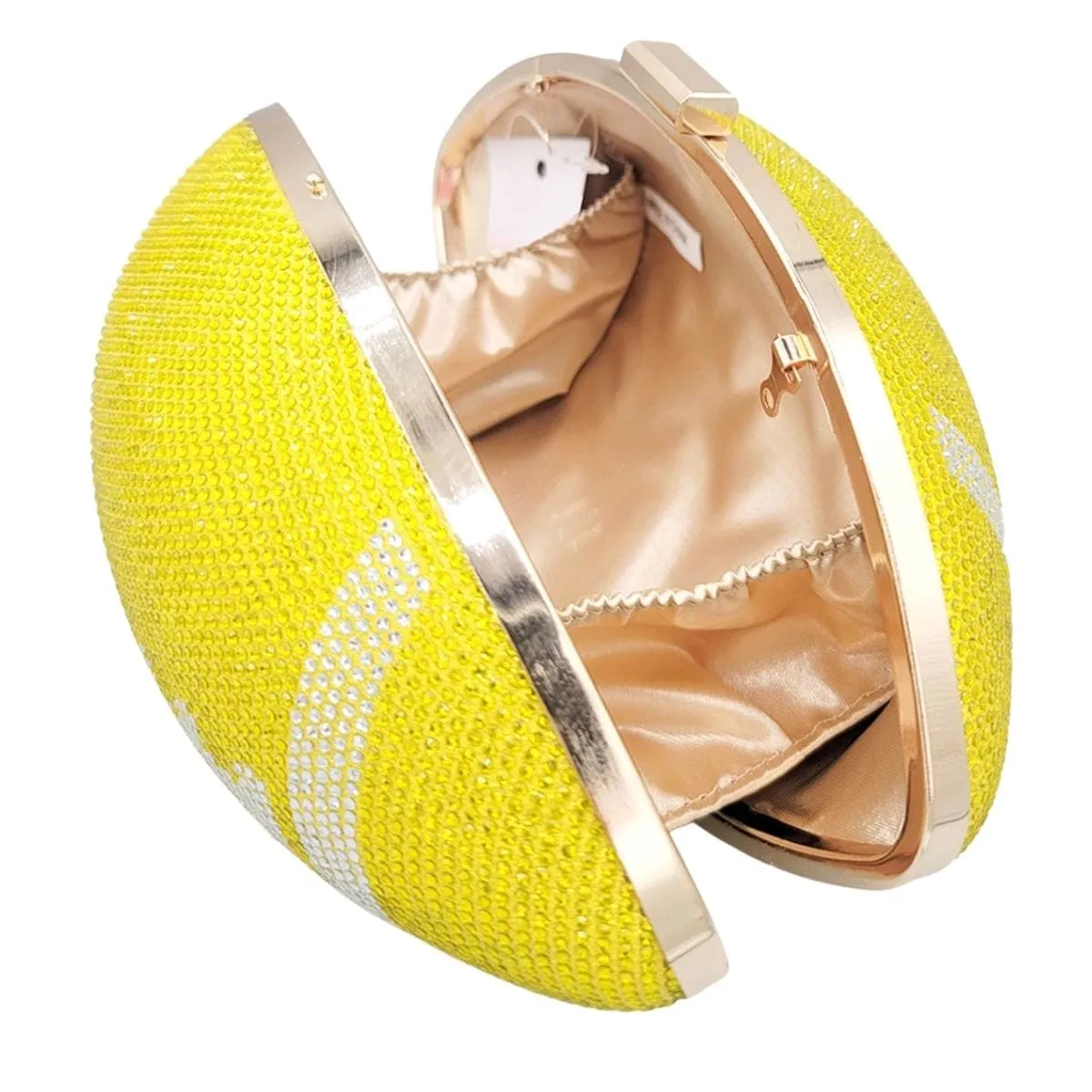 Yellow Bling Football Clutch