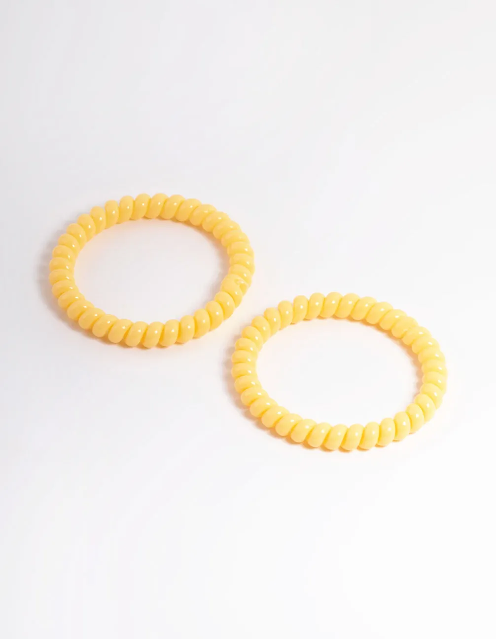 Yellow Plastic Narrow Hair Spiral Pack