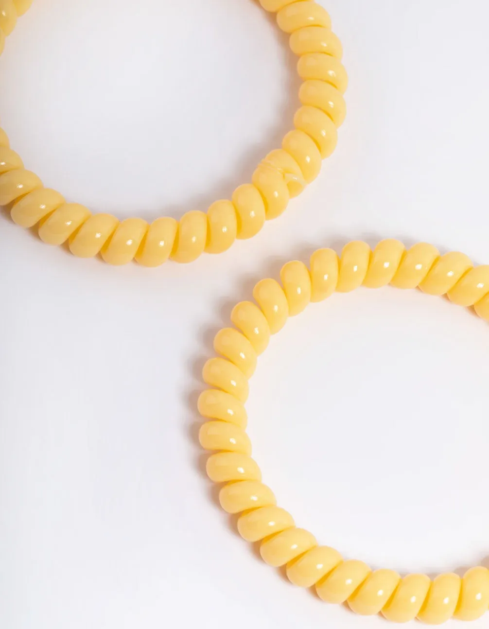 Yellow Plastic Narrow Hair Spiral Pack